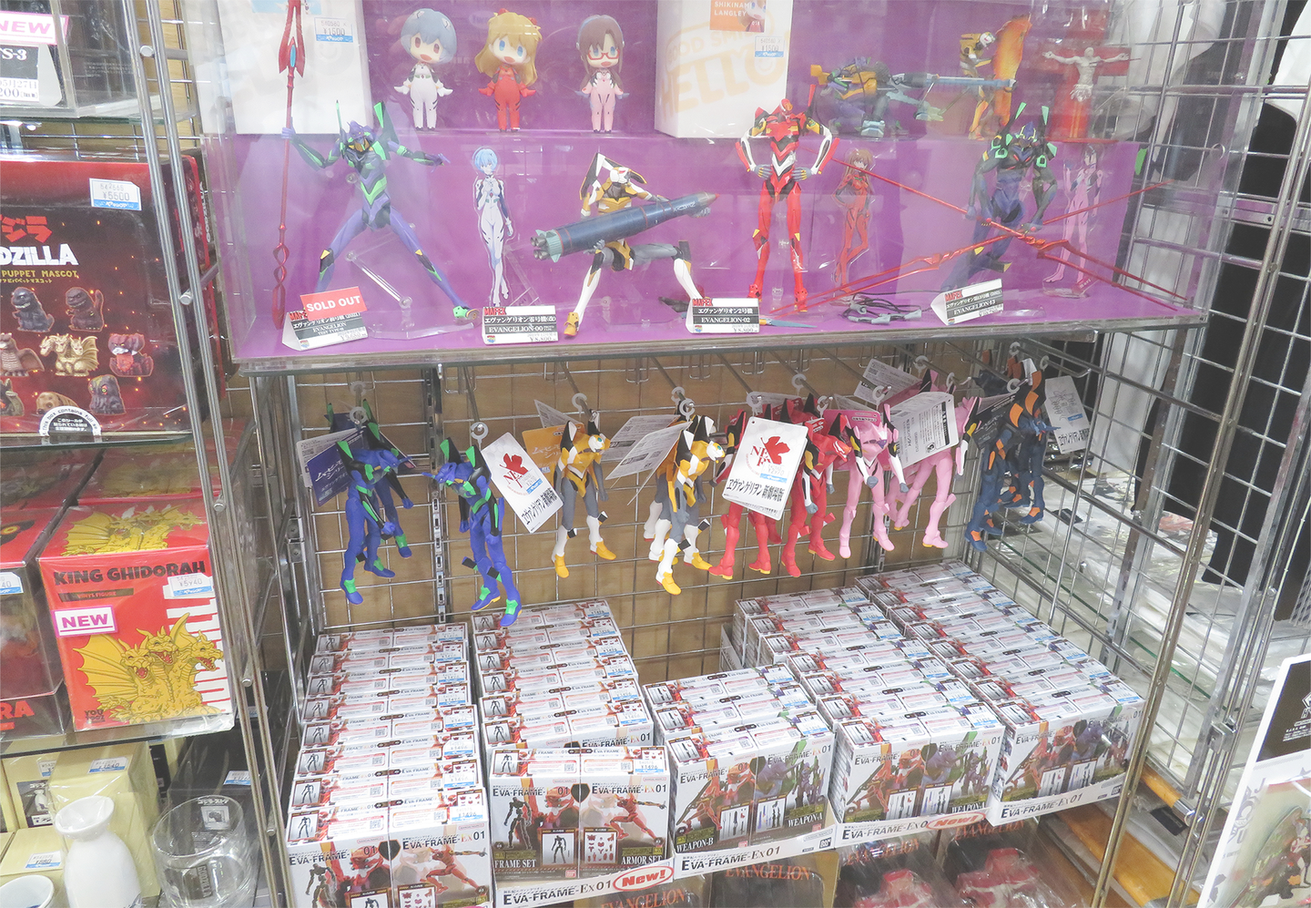 Images of Evangelion merchandise sold at YAMASHIROYA2