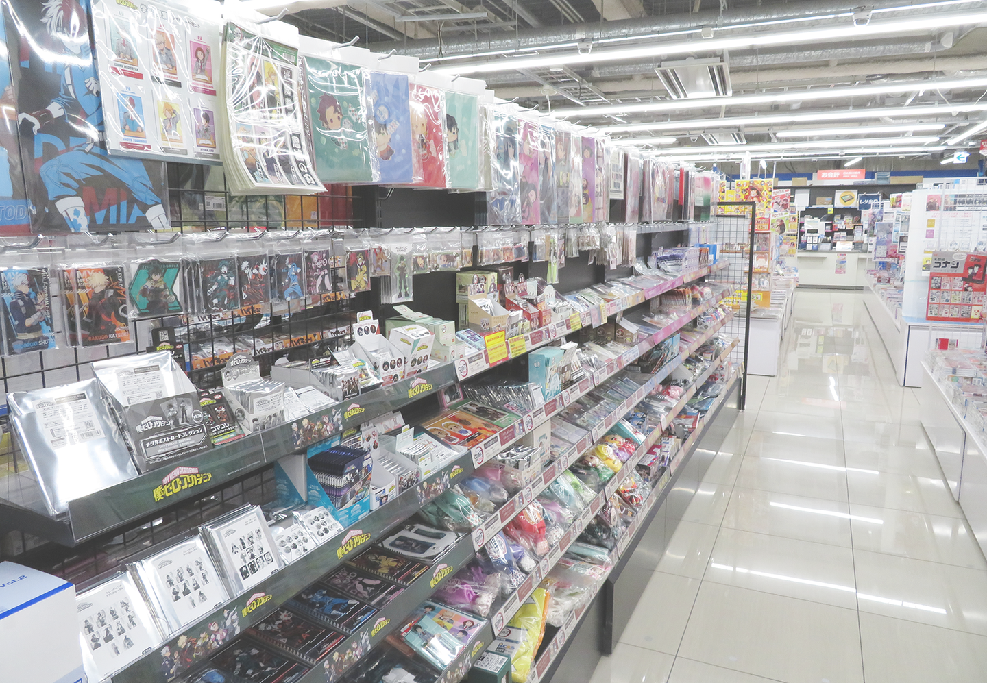 Interior of ANIMATE MACHIDA store showcasing anime merchandise and displays